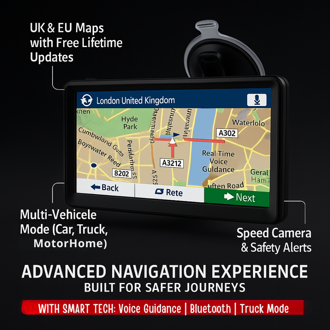 NavQuest GPS Sat Nav with UK & EU Maps