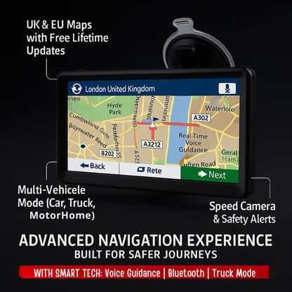 NavQuest GPS Sat Nav with UK & EU Maps