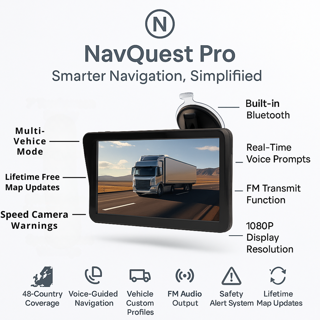 NavQuest GPS Sat Nav with UK & EU Maps